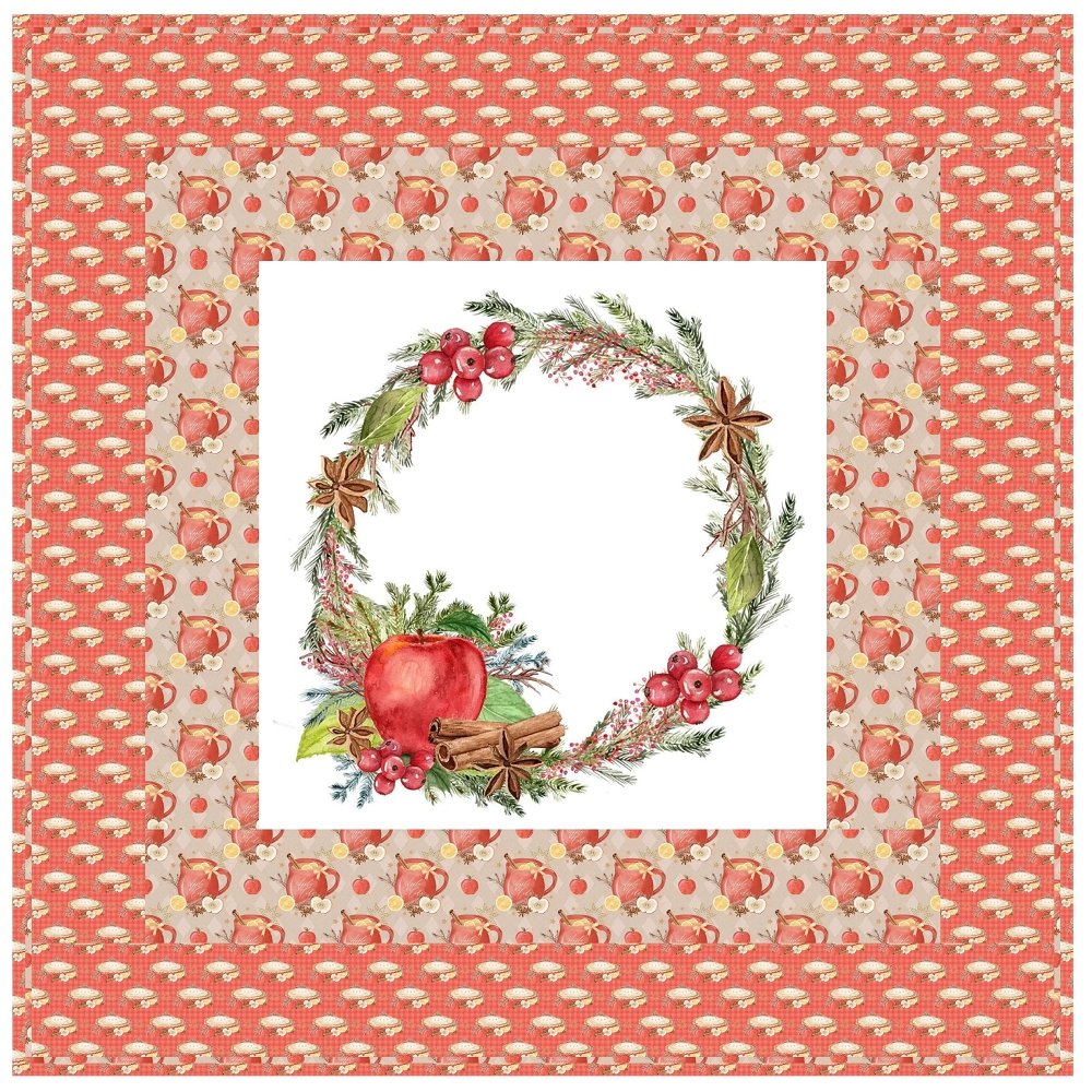 Apple Cinnamon Pie With Cider Wall Hanging 42" x 42"