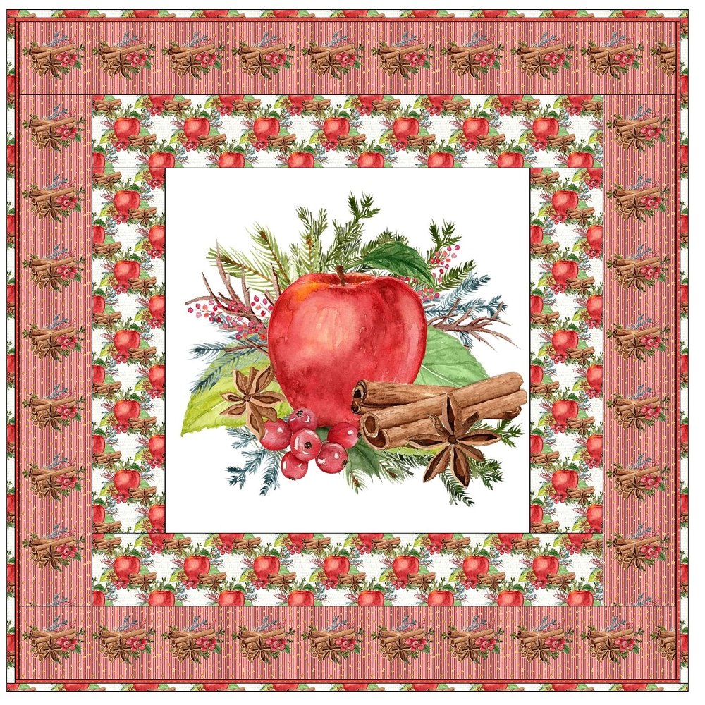 Apple Cinnamon Spice Wall Hanging 42" x 42"