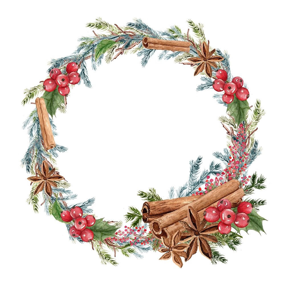 Apple Cinnamon Wreath #2 Fabric Panel