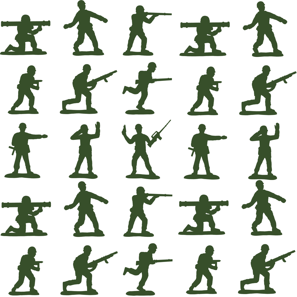 Army Men Fabric - White