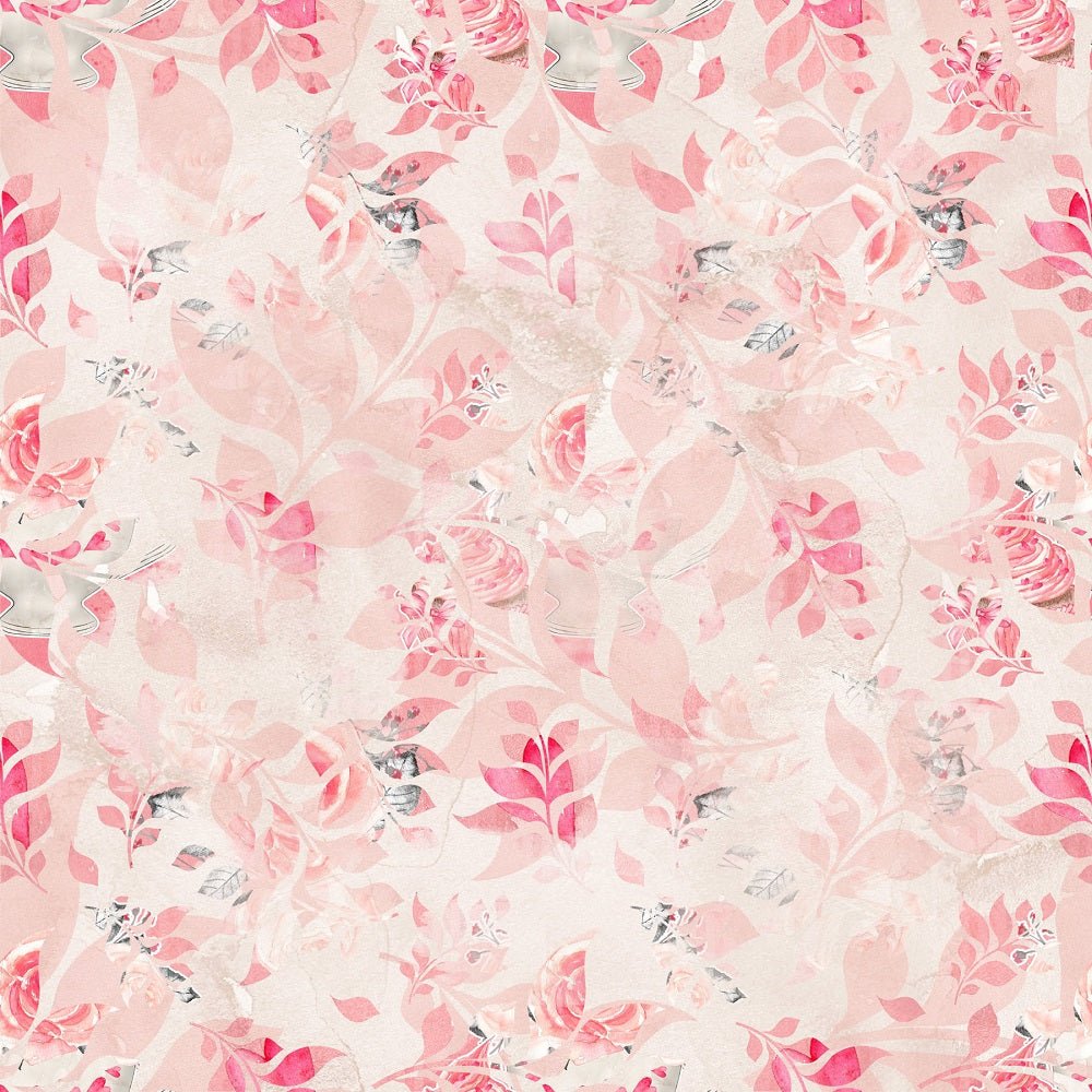 Sweet Valentine Faded Floral Fabric - White