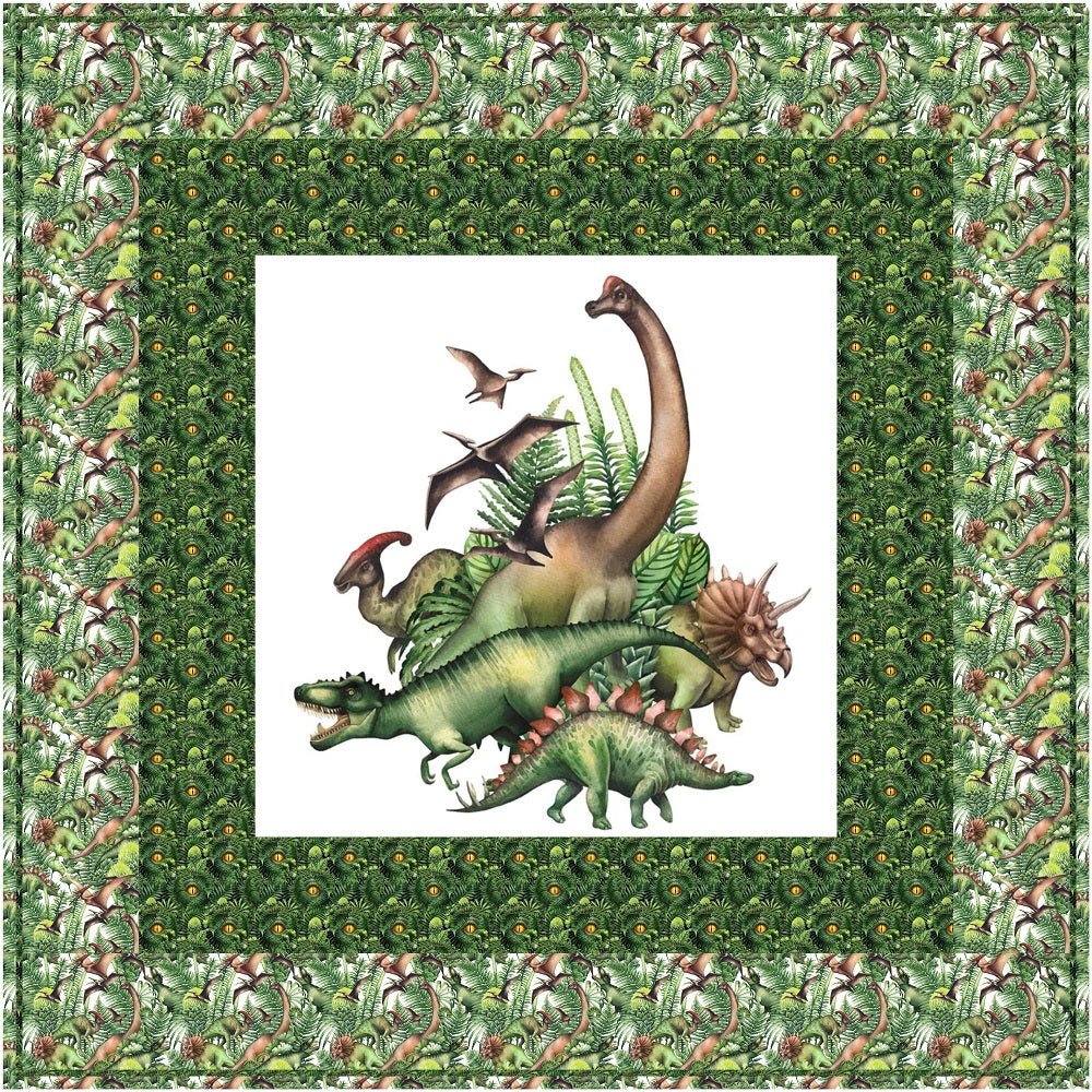 The World of Dinosaurs Wall Hanging/Lap Quilt Kit - 42" x 42"