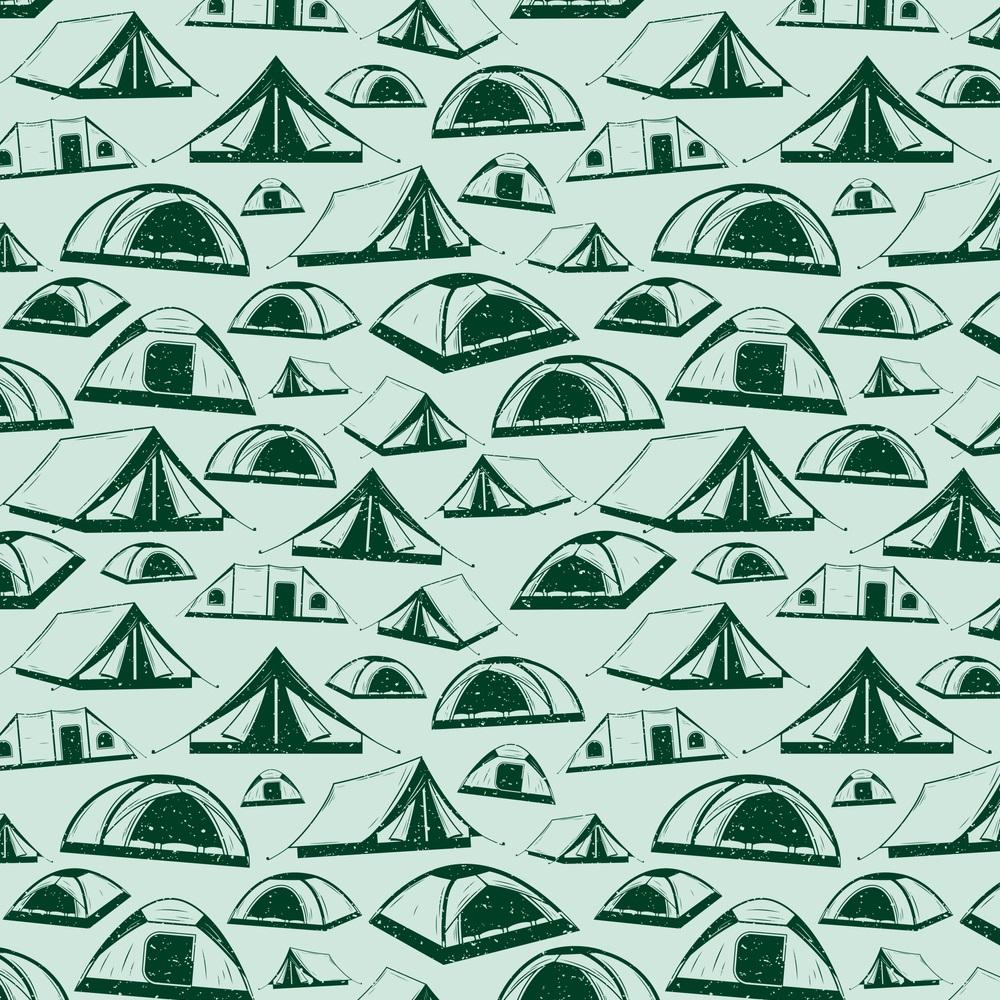 Tossed Tents Fabric - Green