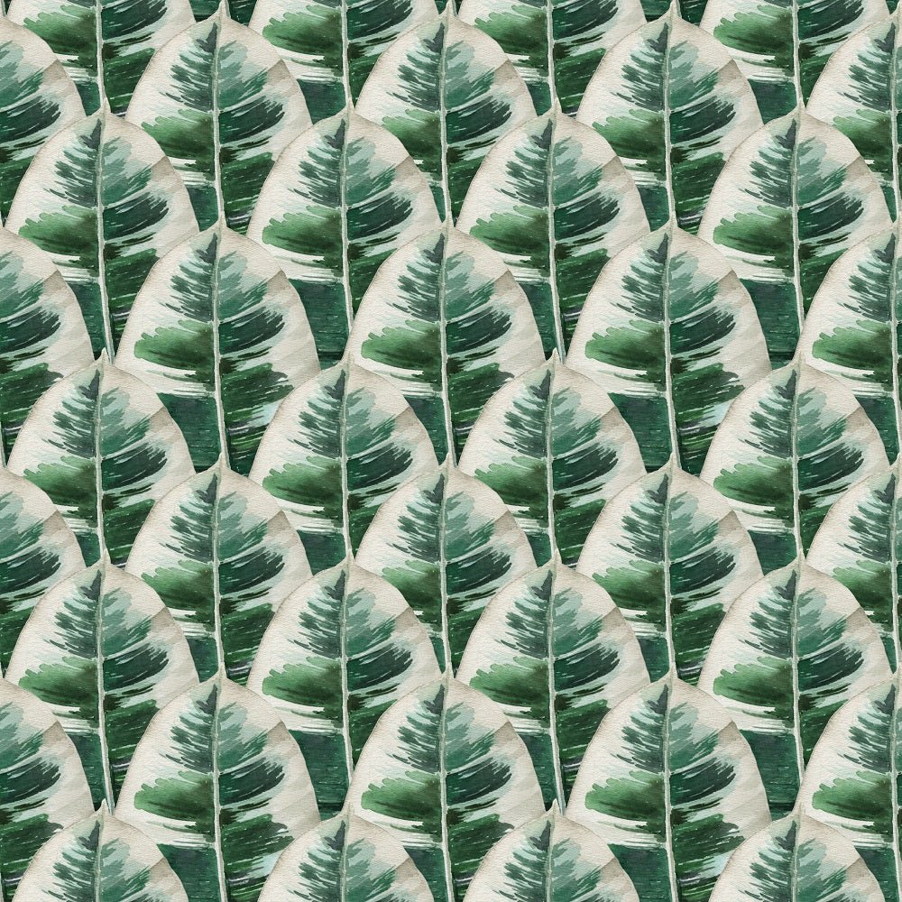 Tropical Love Leaves Fabric - Dark Green