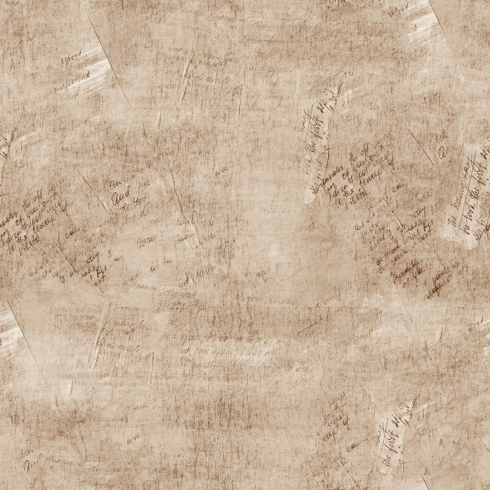 Vintage Script Fabric - Seraphim Sepia