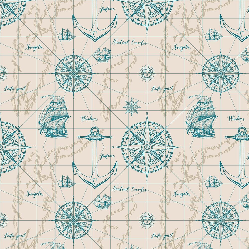 Vintage Travel Navigator Fabric