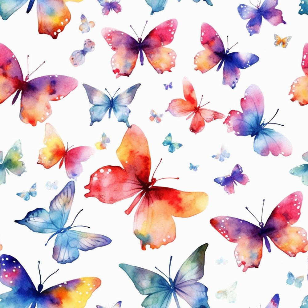 Watercolor Butterflies Pattern #10 Fabric