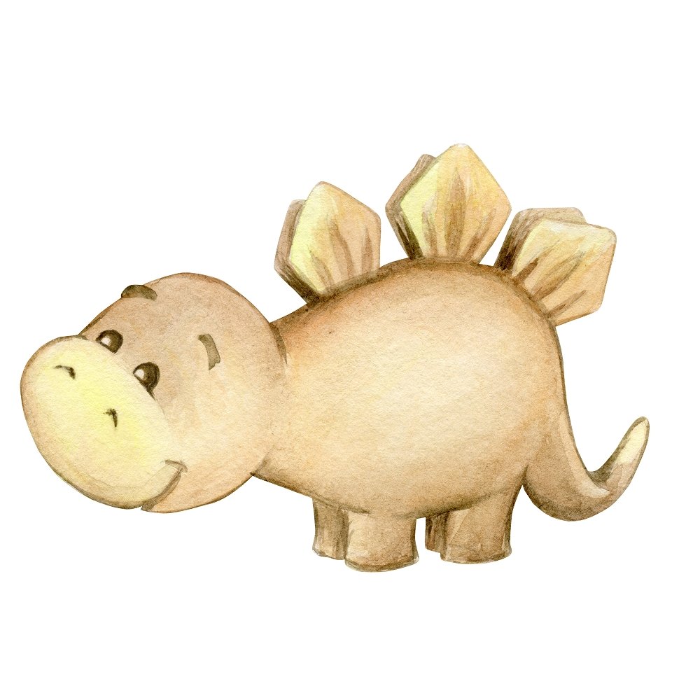 Watercolor Stegosaurus Fabric Panel