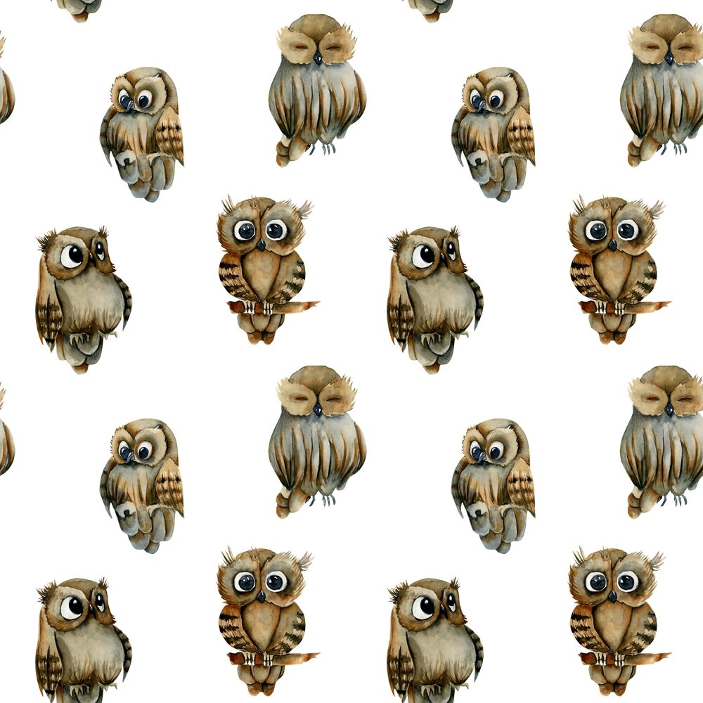 Animal Life Owls Fabric