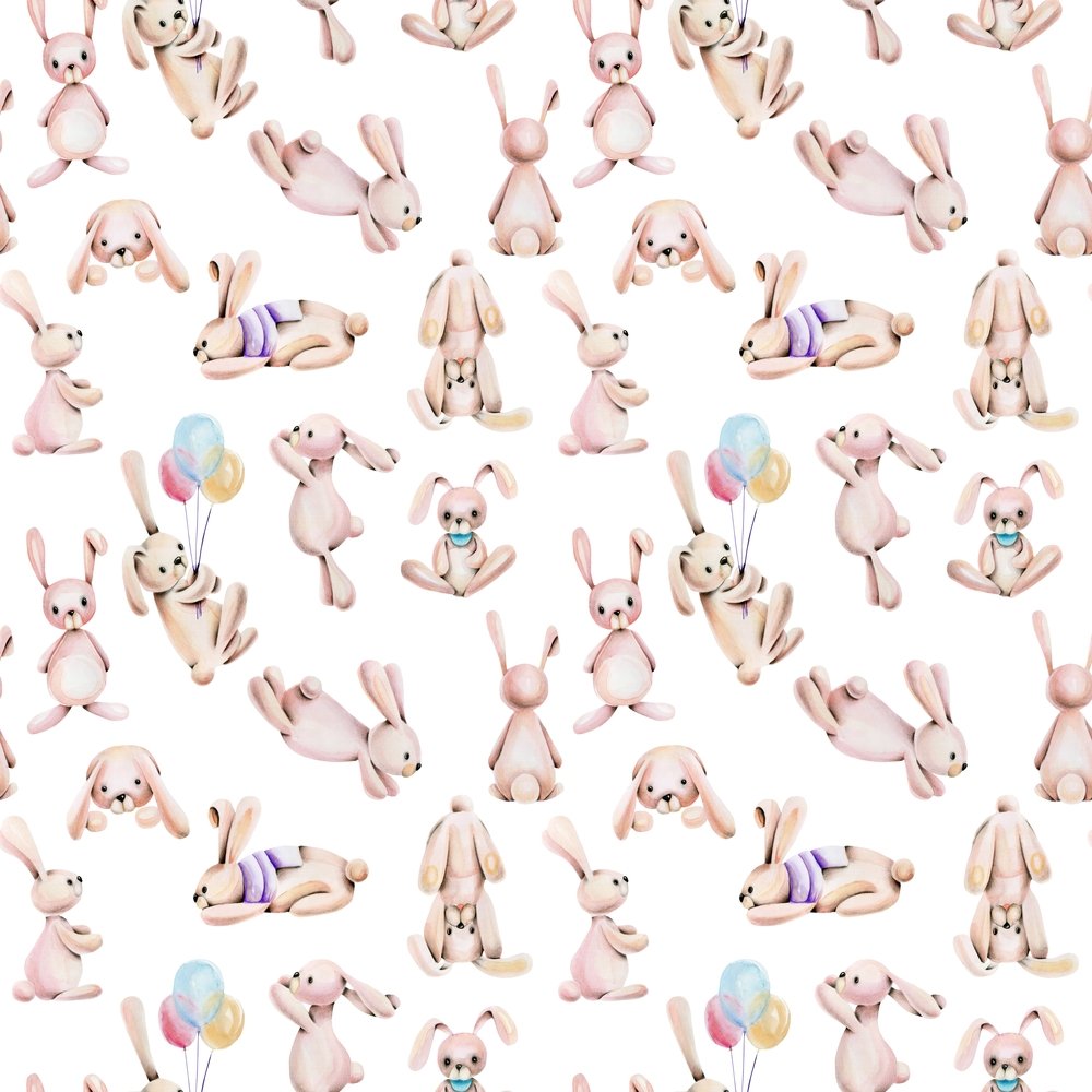 Animal Life Rabbits Fabric