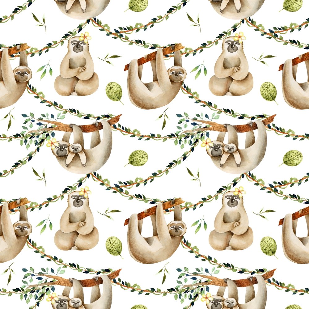 Animal Life Sloths #2 Fabric