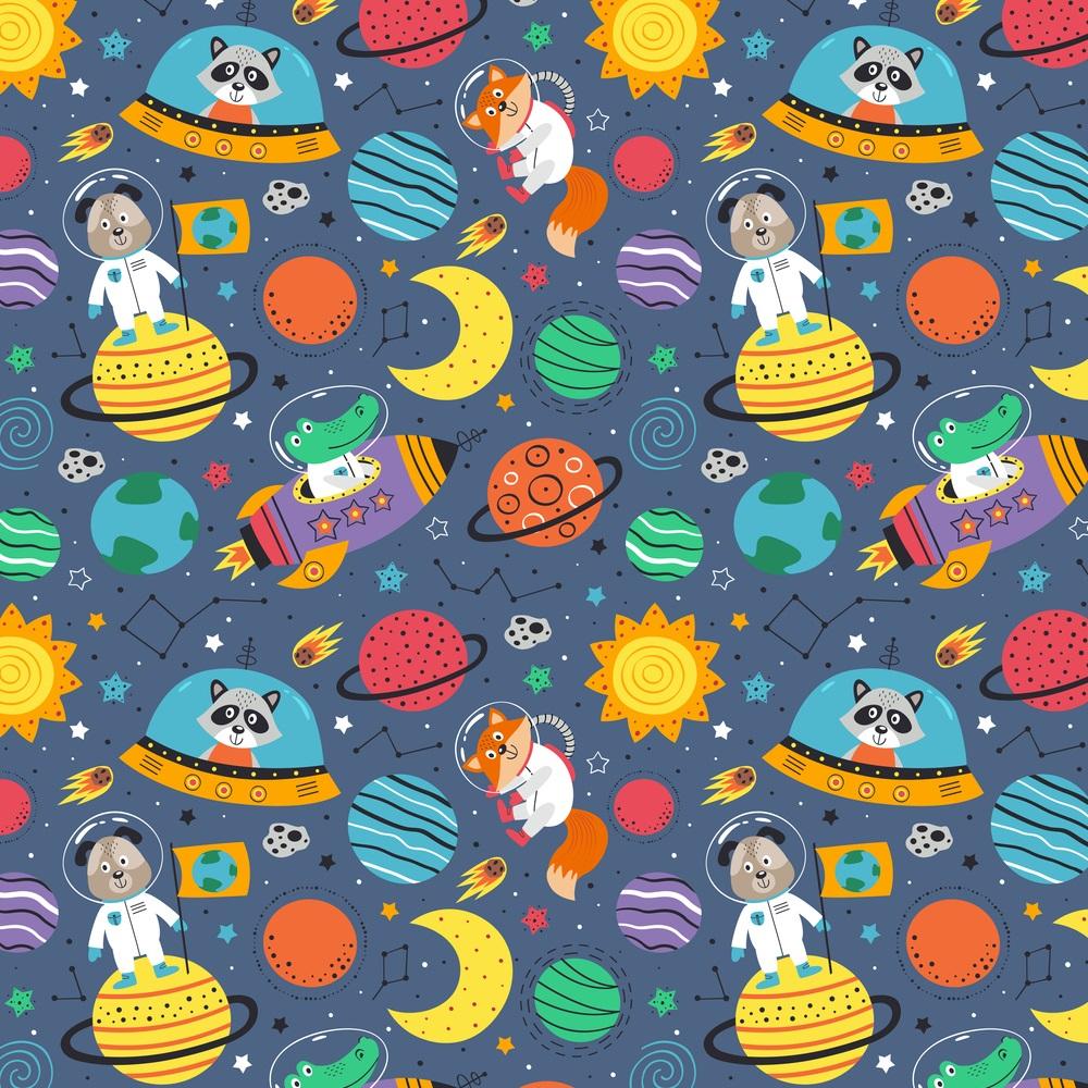 Animals In Space Fabric
