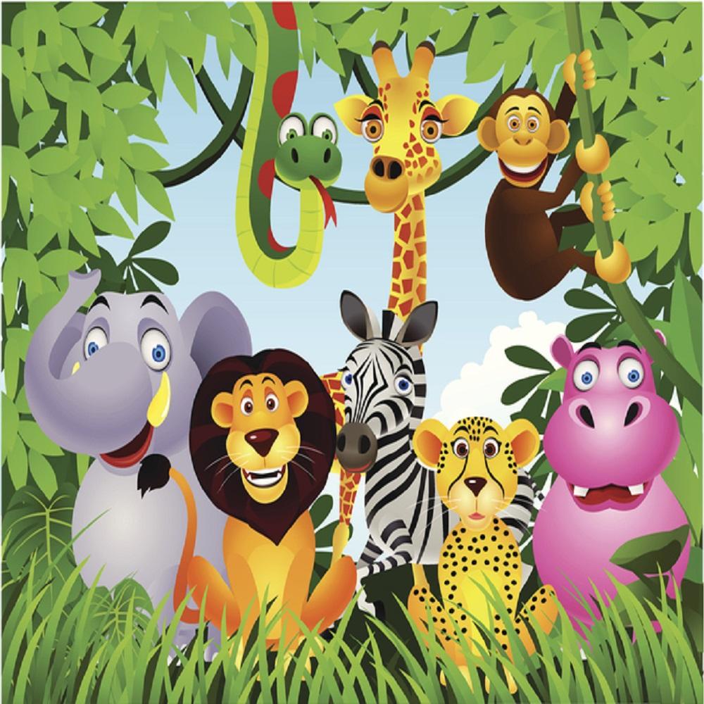 Animals in the Jungle Fabric Panel - Multi