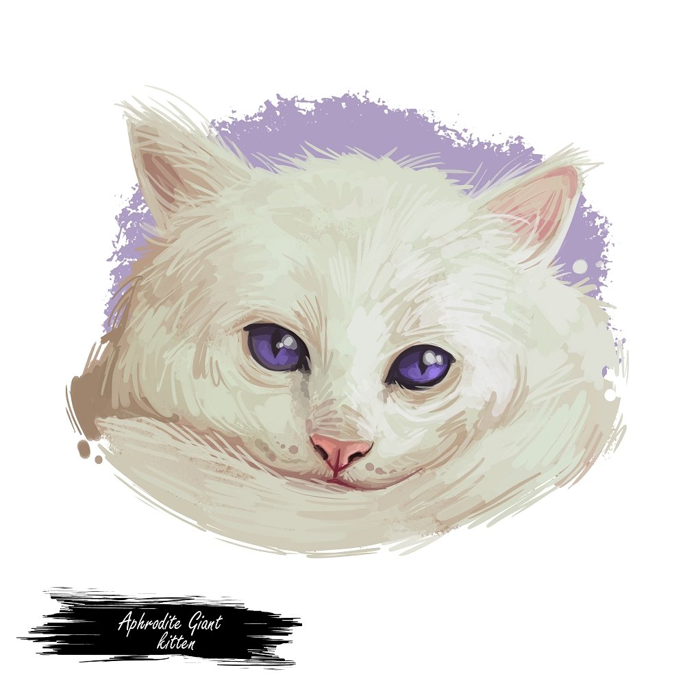 Aphrodite Giant Kitten Portrait Fabric Panel