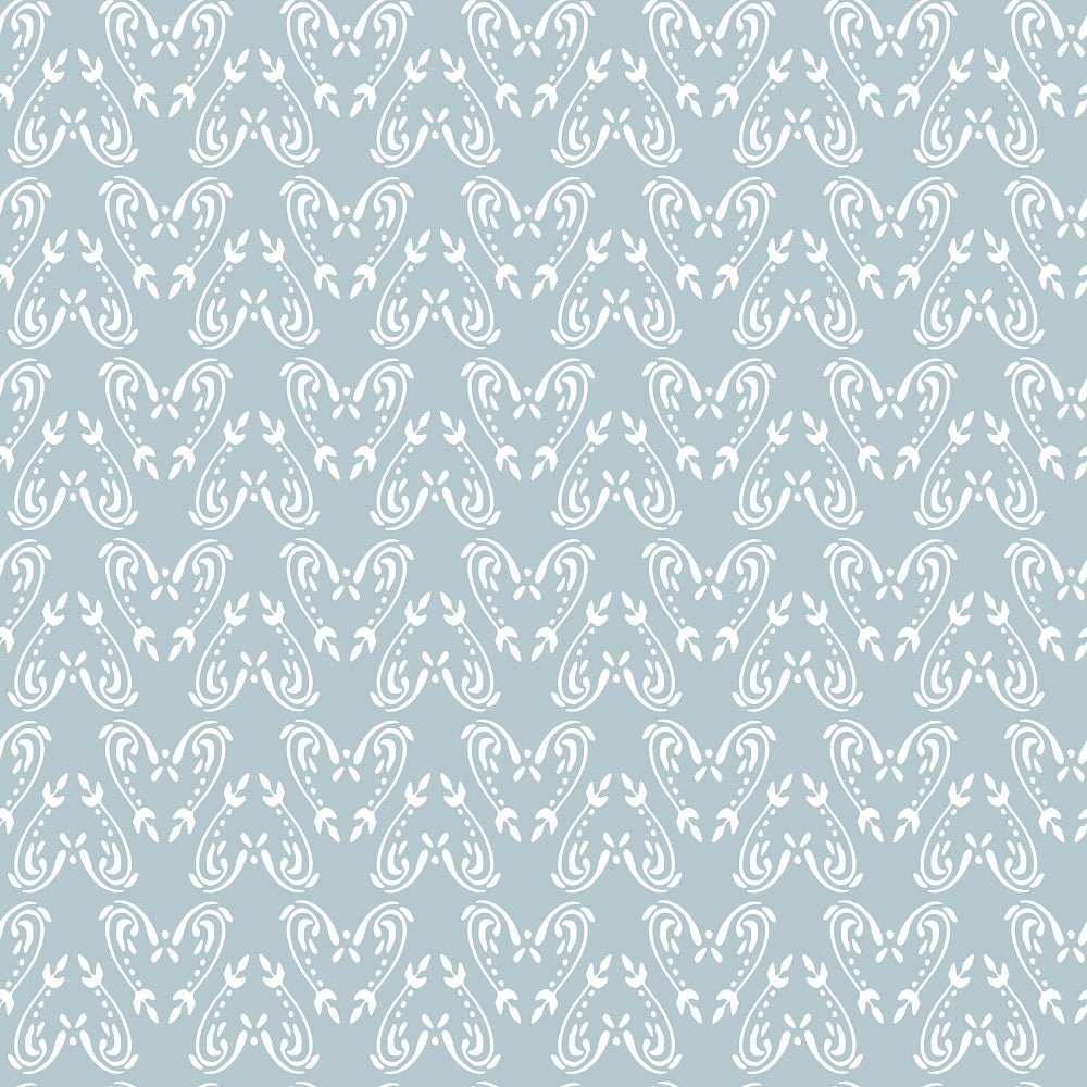 Sweet Like Roses Pattern Fabric - Blue