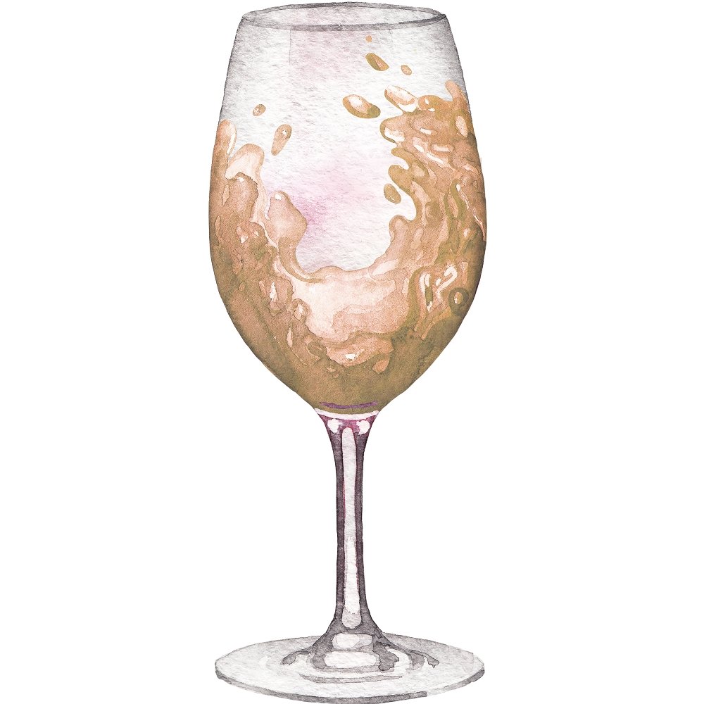 Tossed Chardonnay Wine Glass Fabric Panel