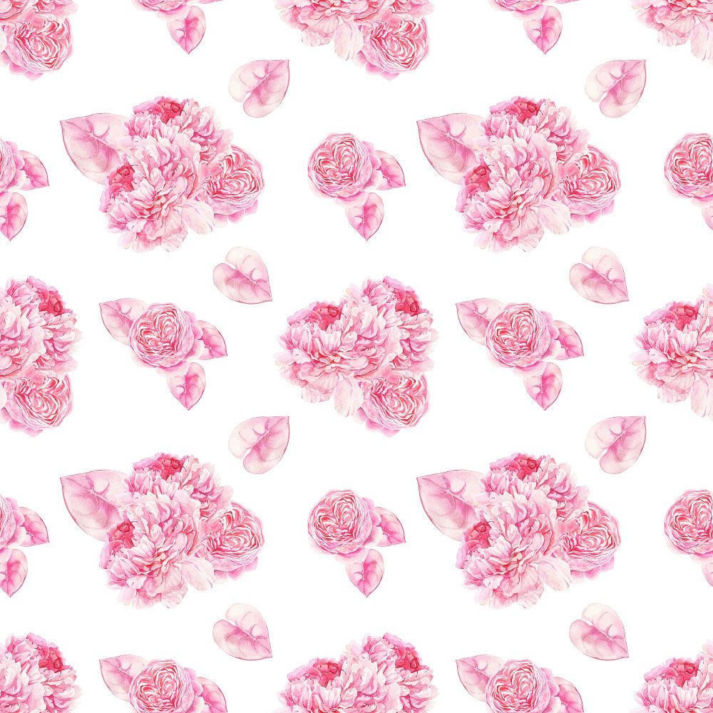 Tropical Love Flowers and Petals Fabric - White