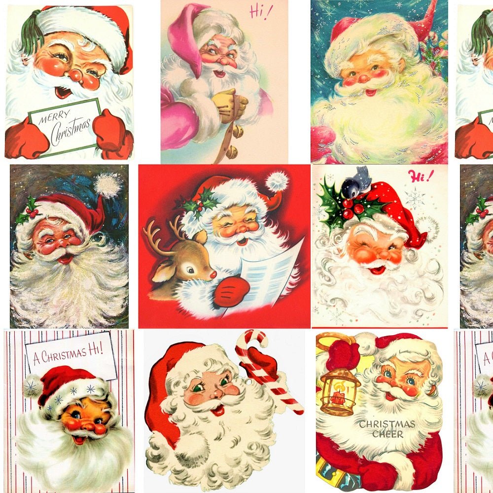 Vintage Santa Claus Collage #2 Fabric
