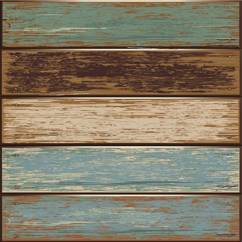 Vintage Wood Planks Fabric - Blue