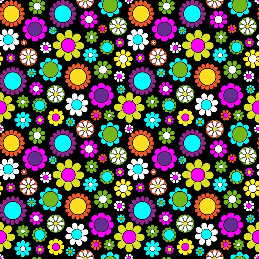Vivid Flowers Pattern #1 Fabric