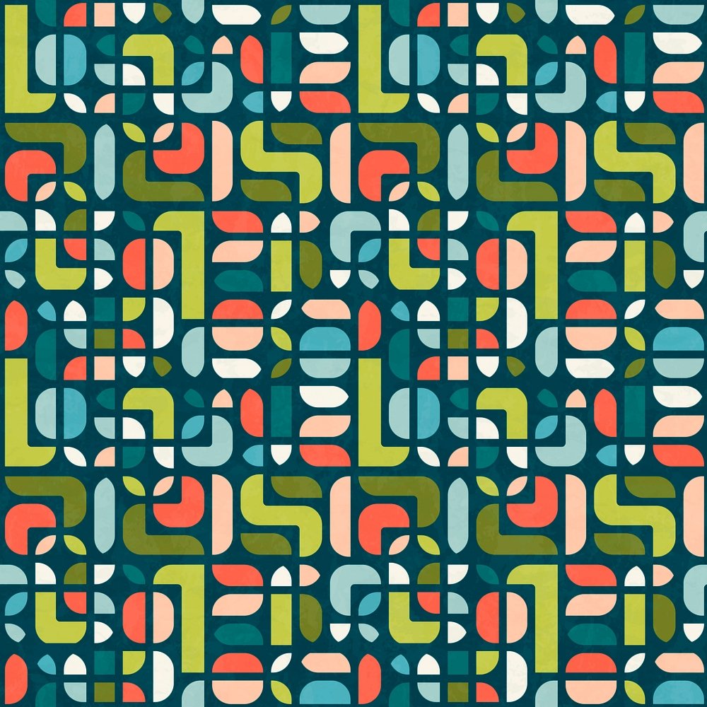 Allover Mid-Century Modern Pattern Fabric