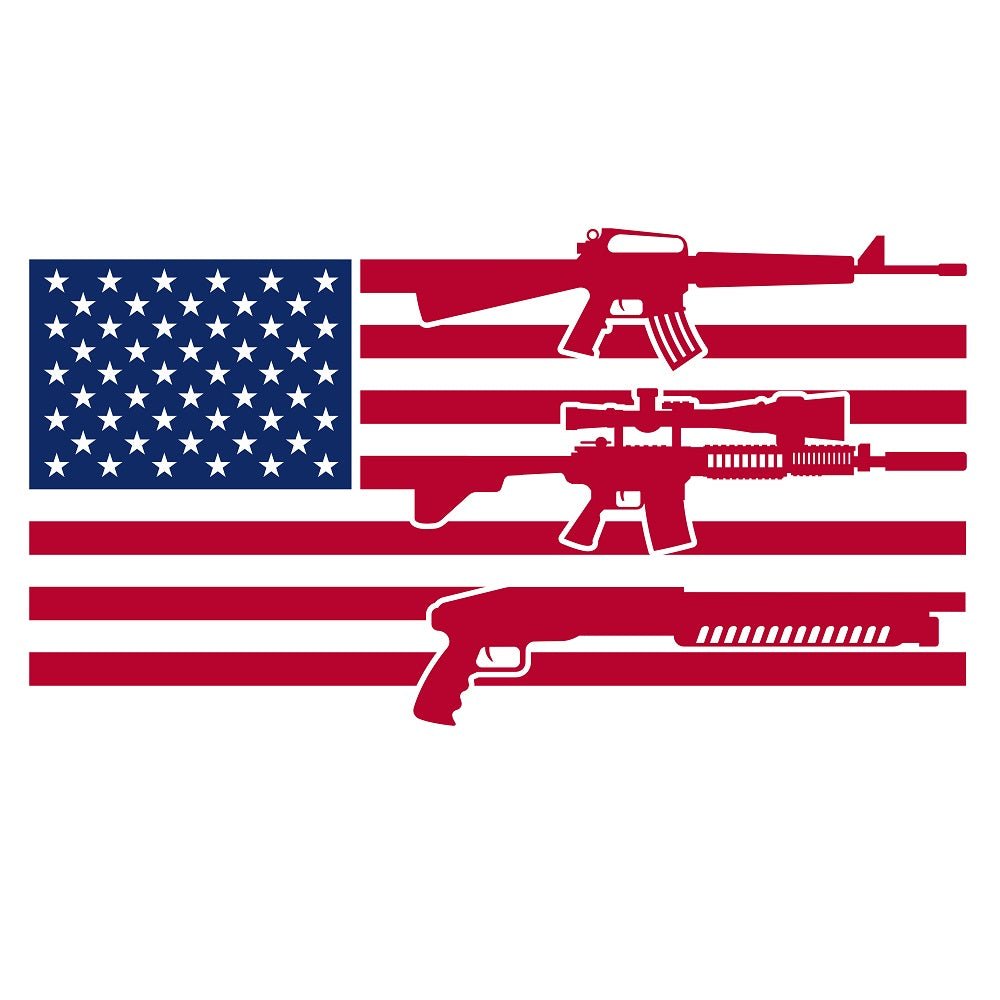 American Flag Guns #2 Fabric Panel