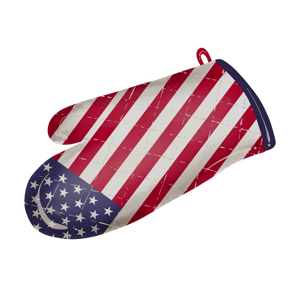 American Flag Oven Mitt Fabric Panel