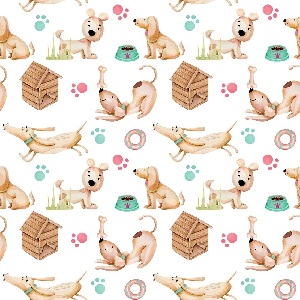 Animal Life Dogs Fabric