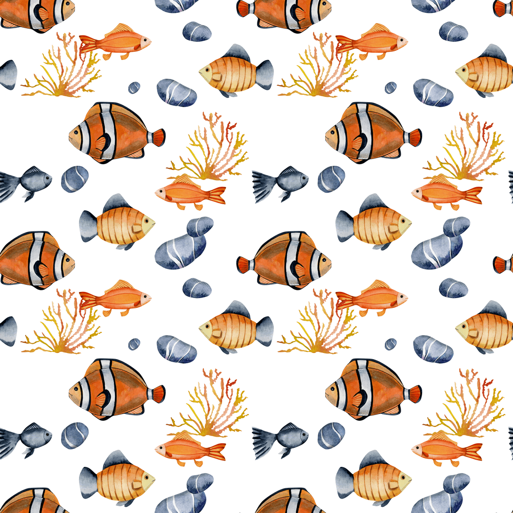 Animal Life Fish and Coral Fabric
