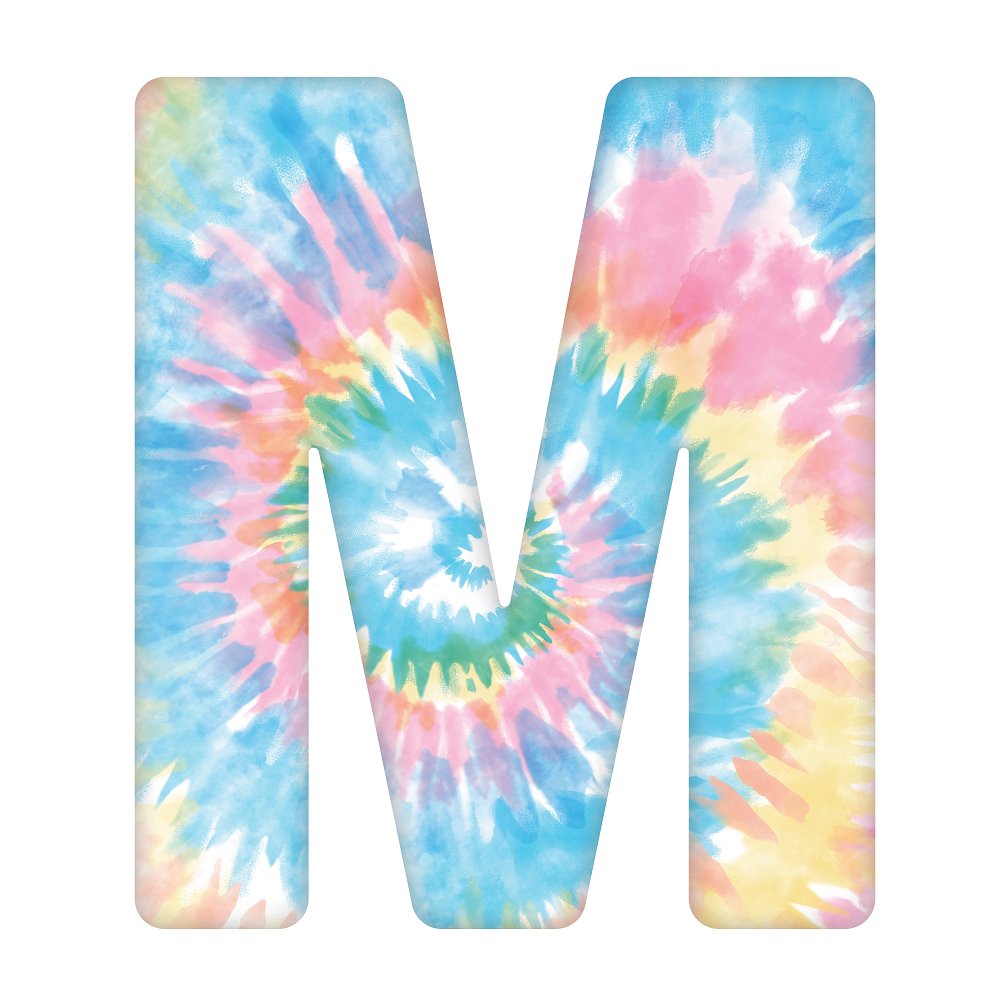Tie-Dye Letter M Fabric Panel
