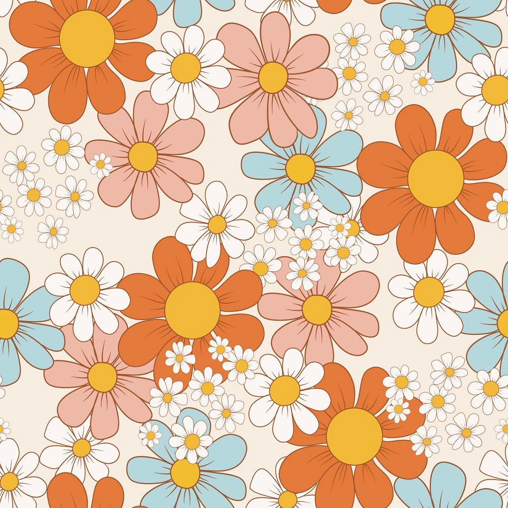 Vintage Retro Floral Fabric