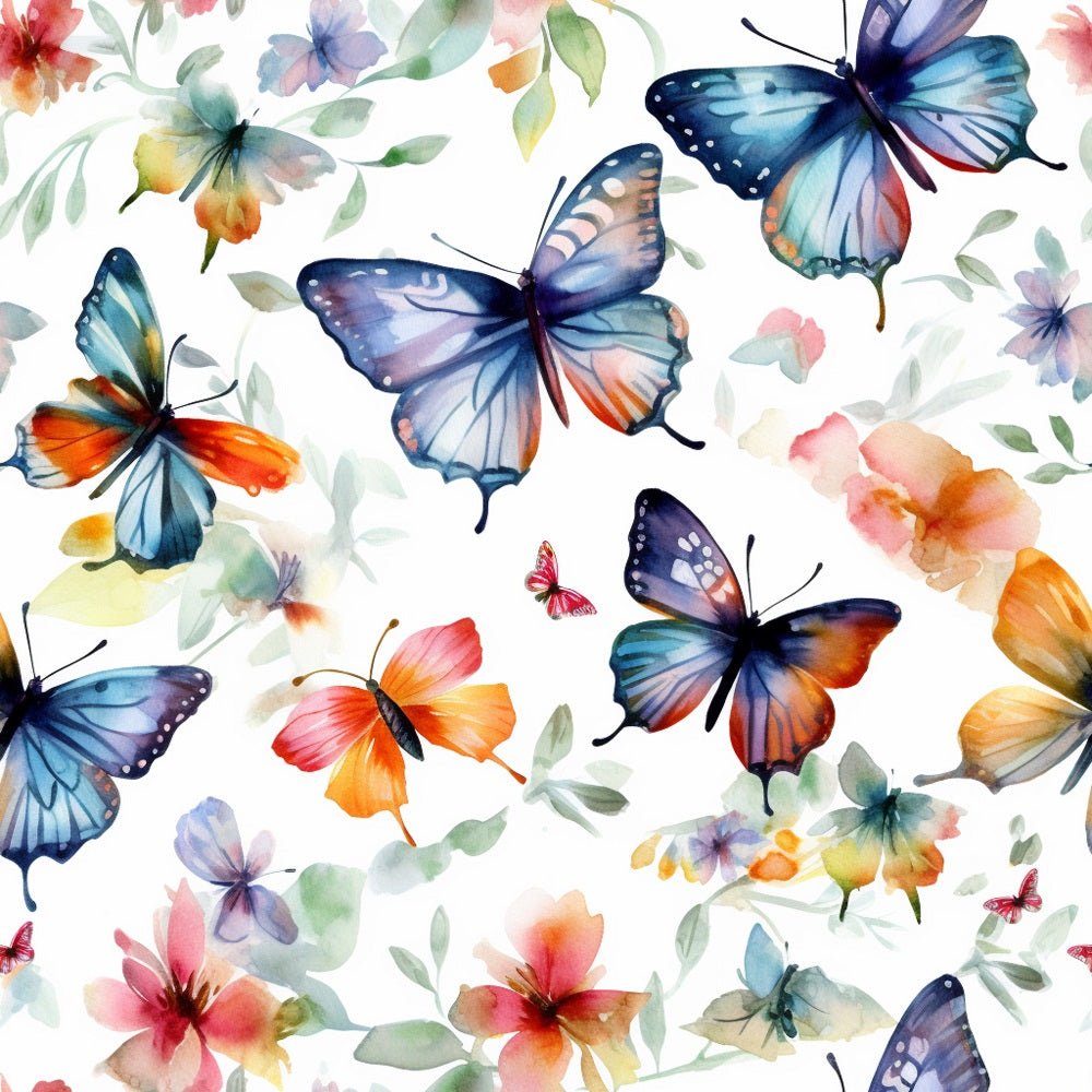 Watercolor Butterflies Pattern #13 Fabric