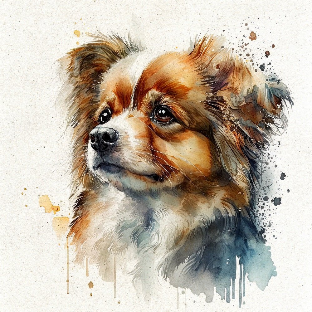 Watercolor Chihuahua Portrait Fabric Panel
