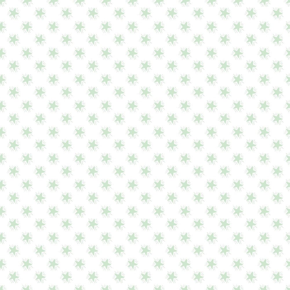 Watercolor Circus Stars Fabric - Green
