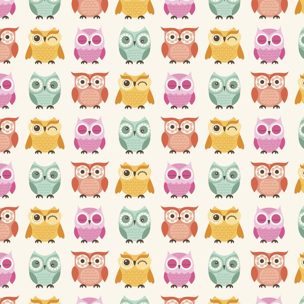 All Eyes Watching Owl Fabric - Multi