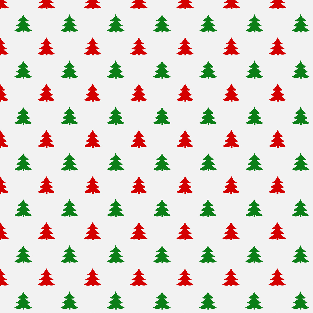 All Over Christmas Tree Fabric - Red/Green