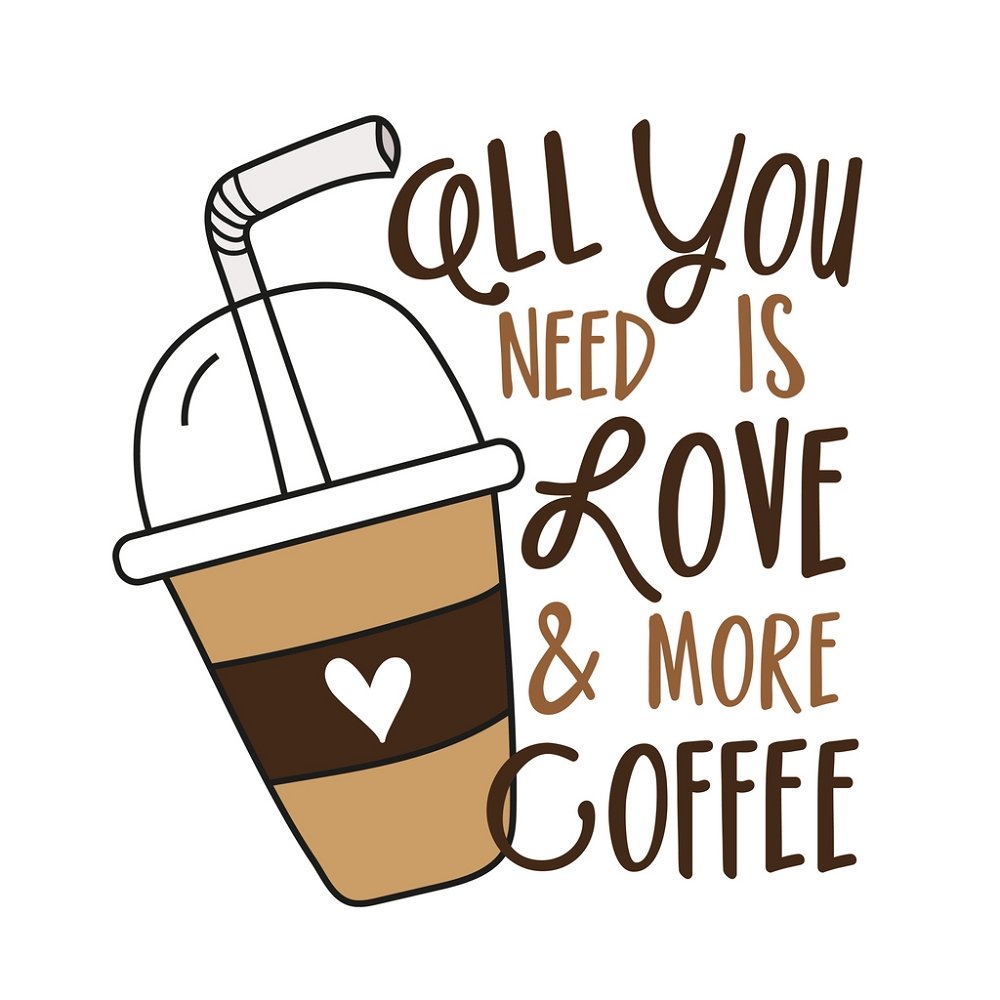 All You Need Is Love & Coffee Fabric Panel