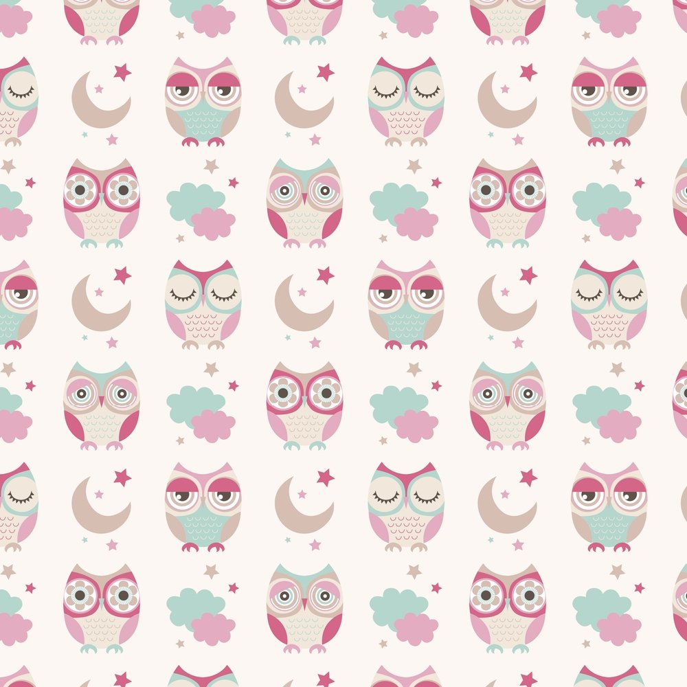 Sweet Dream Owl Fabric - Pastel