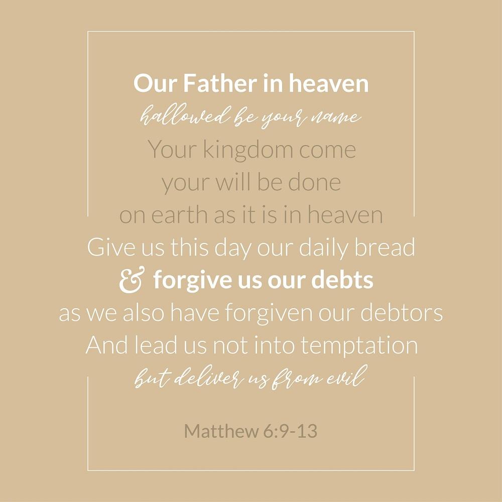 The Lord's Prayer Fabric Panel - Tan