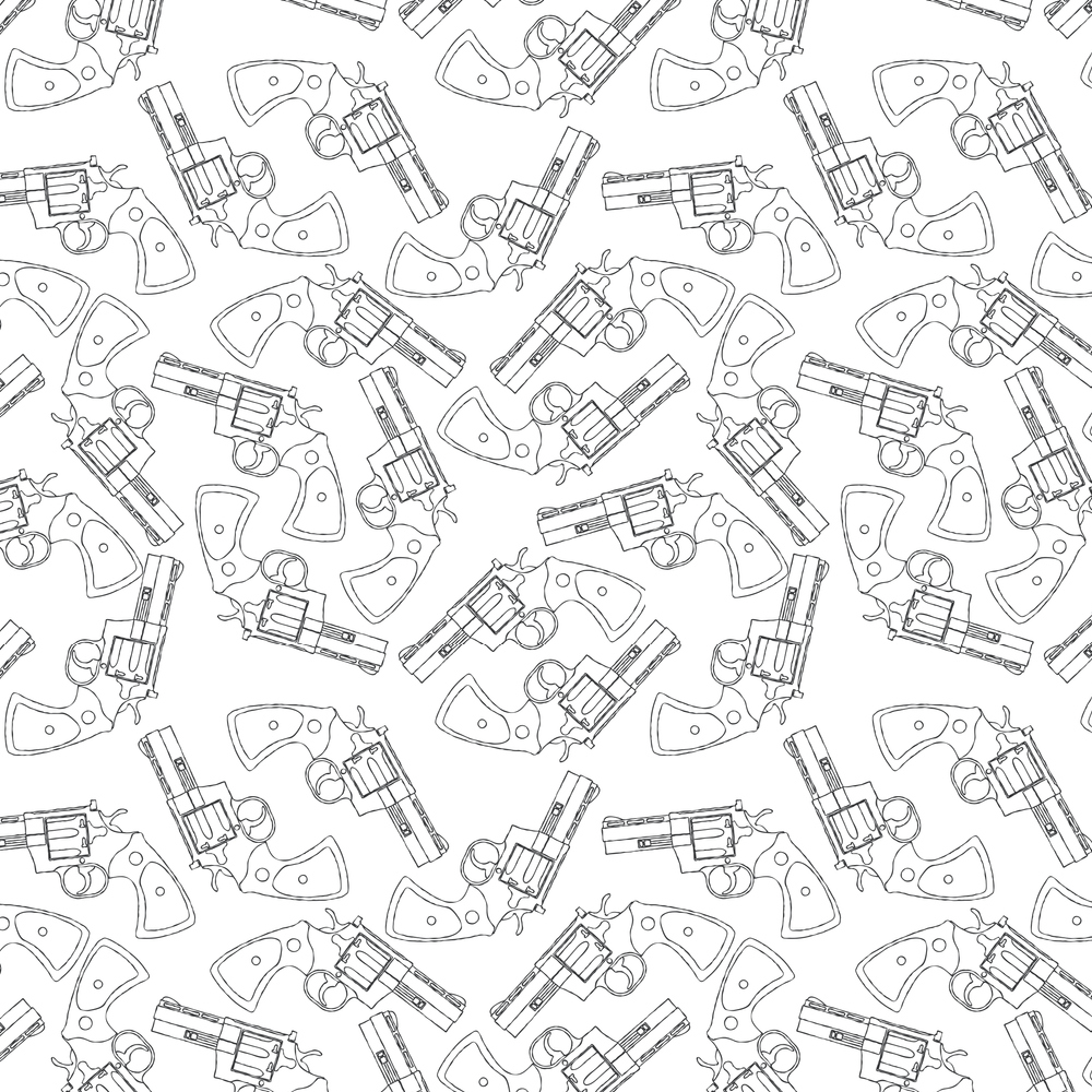 Tossed Vintage Revolver Fabric - Black