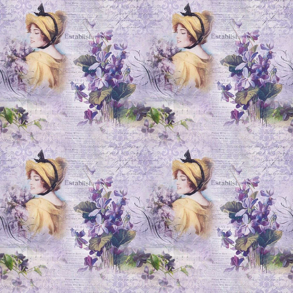 Vintage Violets #4 Fabric