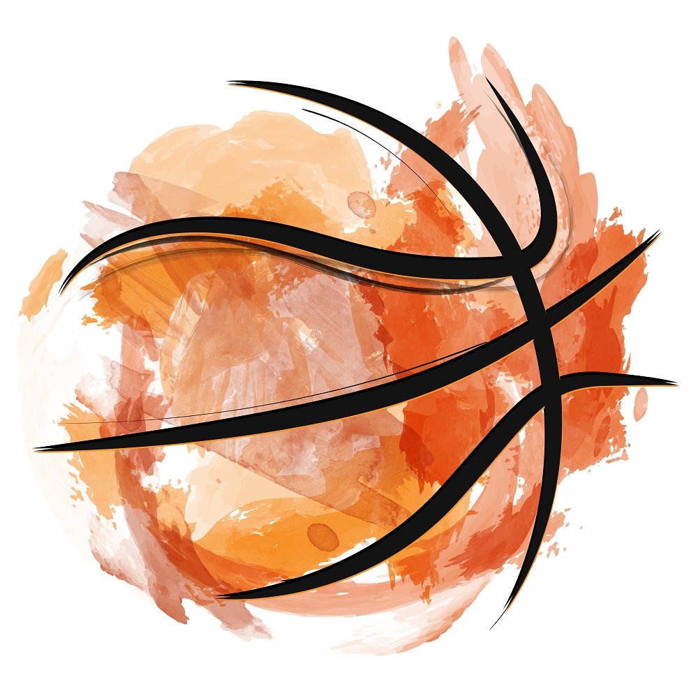 Watercolor Abstract Basketball Fabric Panel