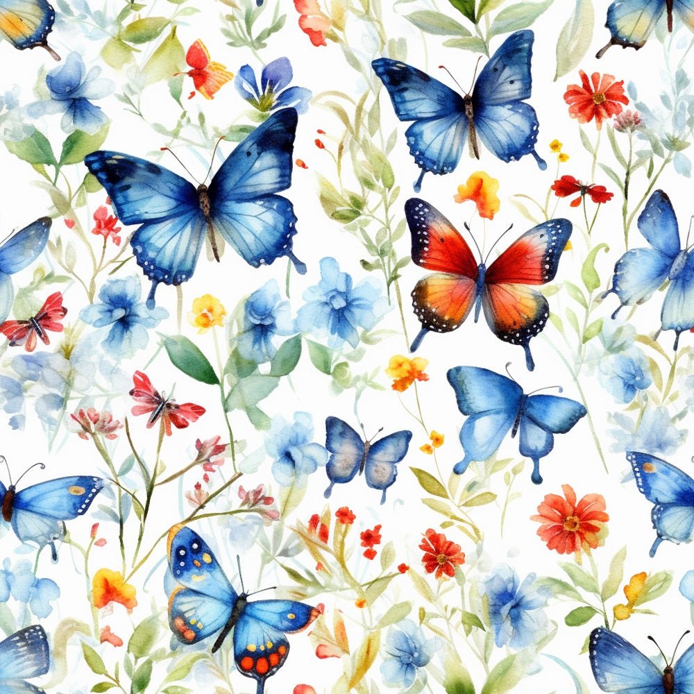 Watercolor Butterflies Pattern #3 Fabric