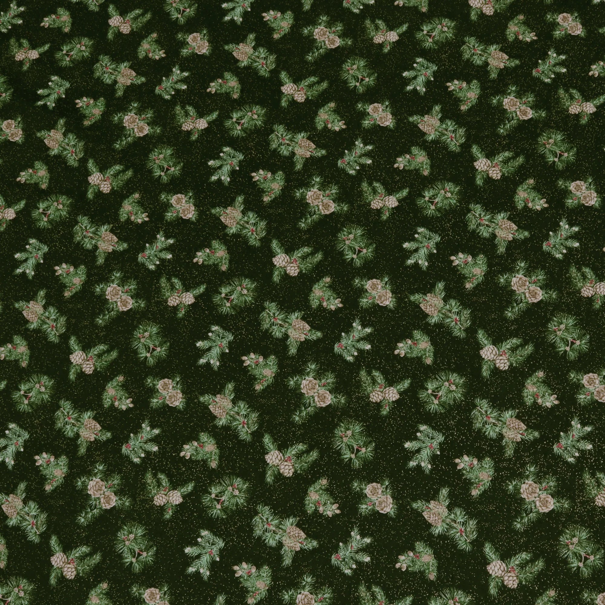 Winter In The Pines Fabric Collection - Pine Cones Dark Pine