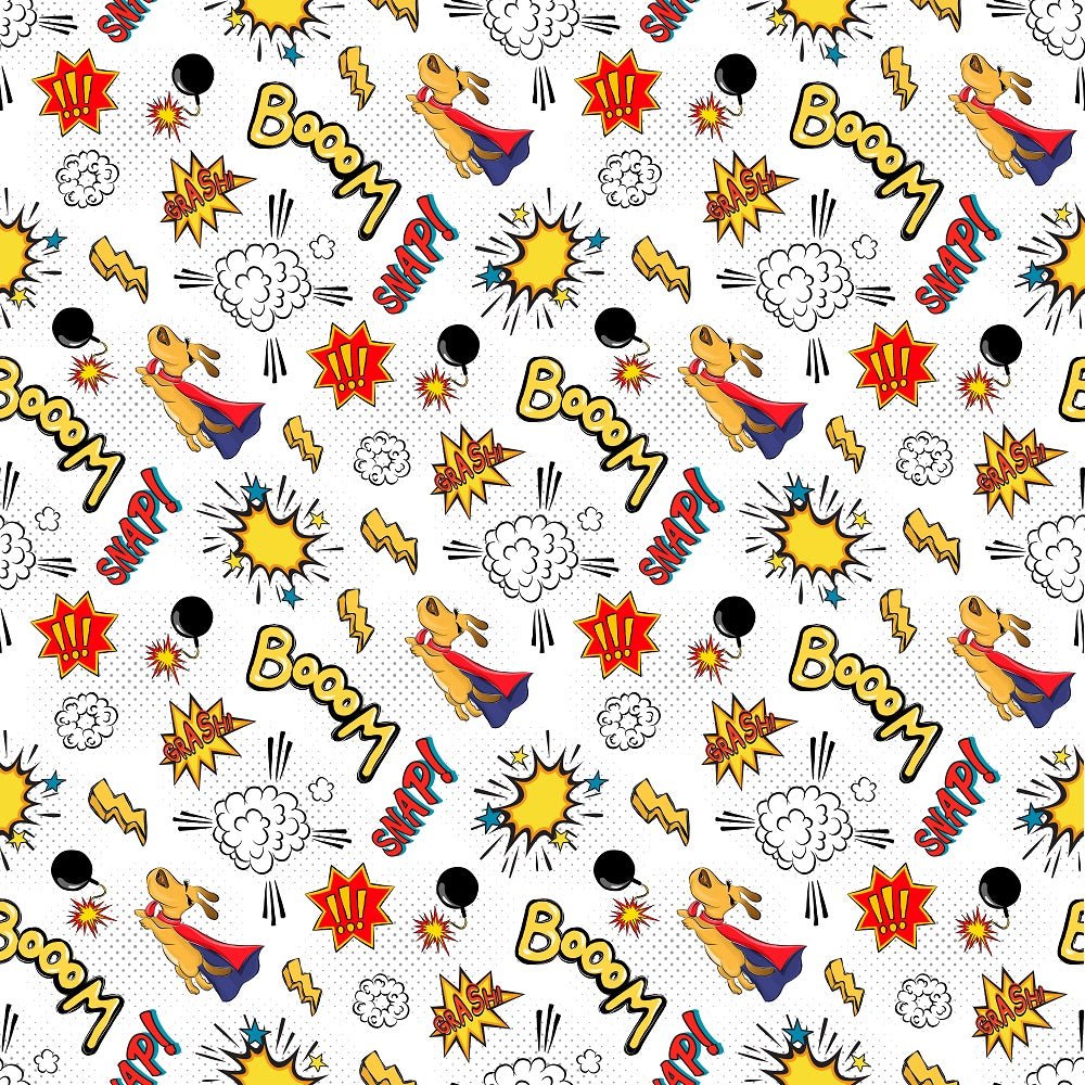 Super Hero - White Fabric