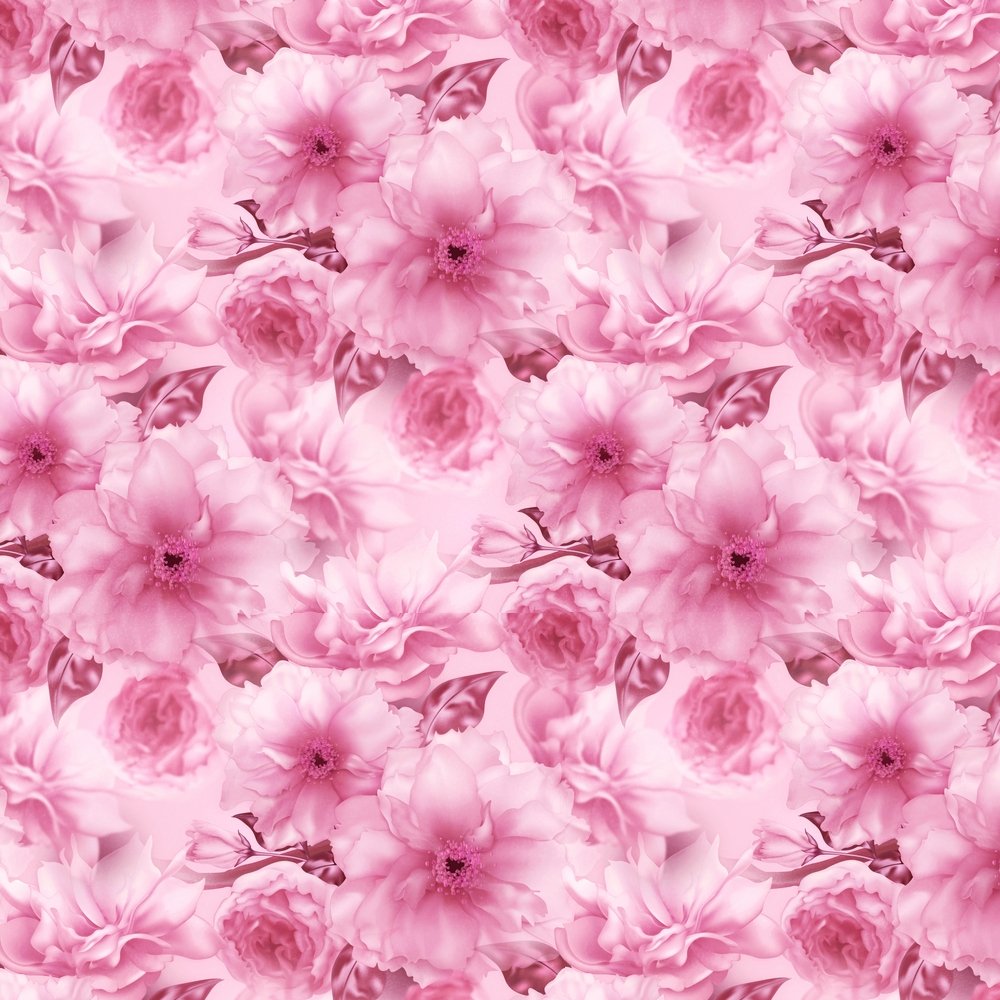 Tossed Cherry Sakura Flower Fabric - Pink