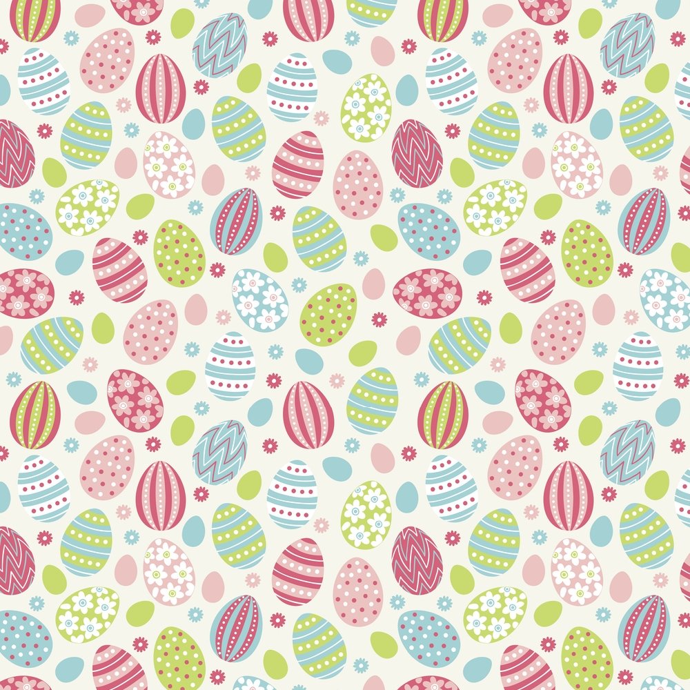 Tossed Floral Easter Egg Fabric