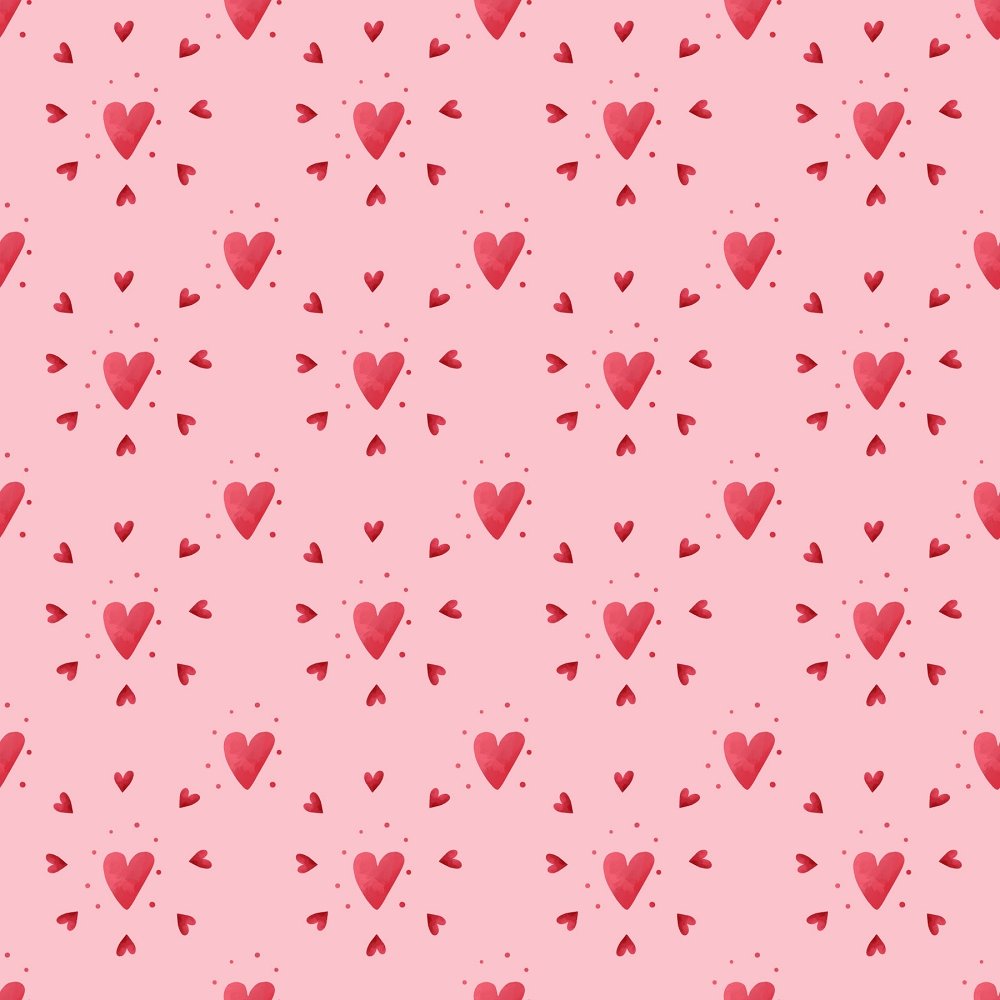 Valentine Hearts Fabric - Pink