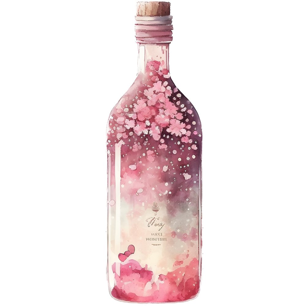 Valentine Pink Wine Bottle #3 Fabric Panel