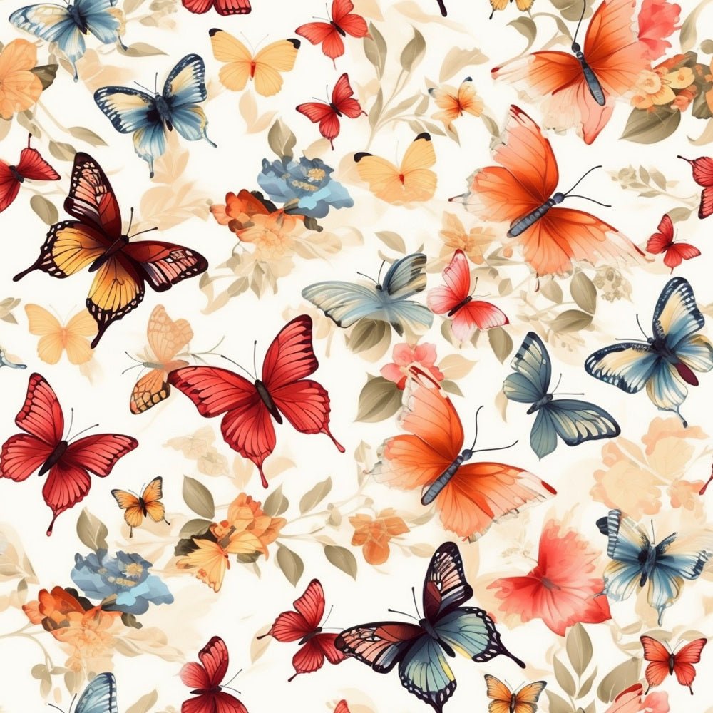 Vibrant Watercolor Butterflies #12 Fabric